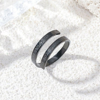 Black Ayatul Kursi Islamic Spiral Ring Black Plated