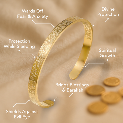Ayatul Kursi Islamic Bracelet Gold Plated